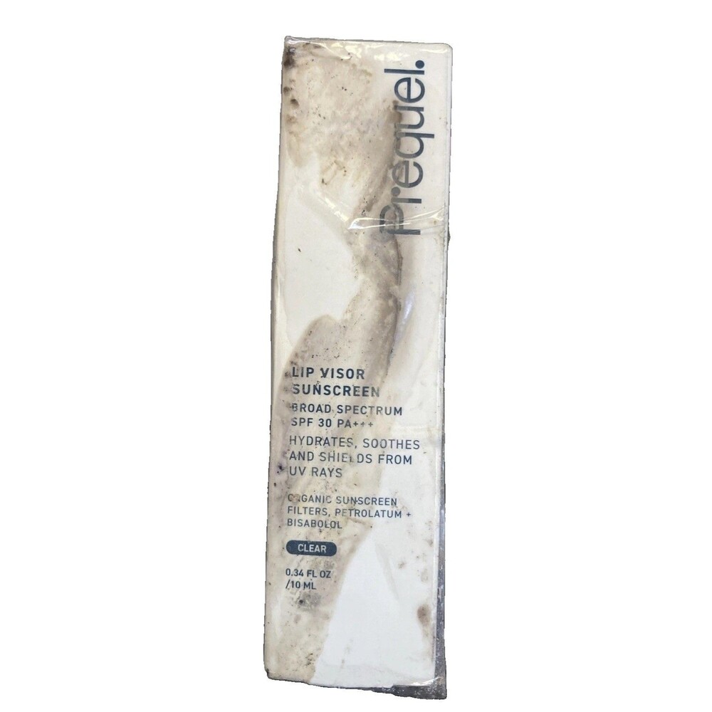 Prequel Lip Visor Organic Sunscreen 0.34 fl oz. Hydrates Smooth SPF 30 Clear New